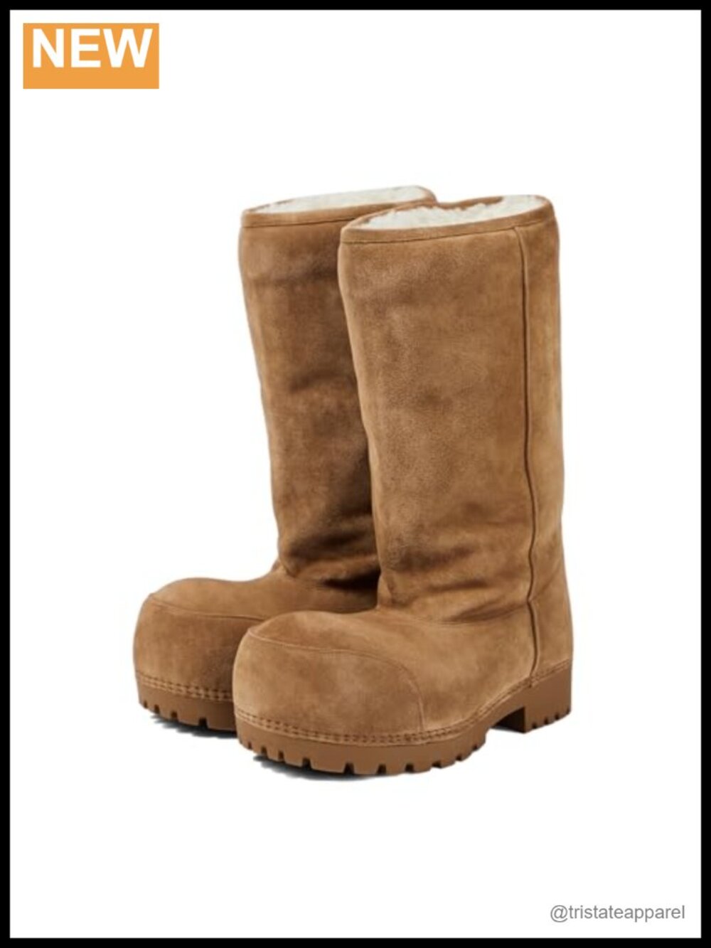 Suede Mid-Calf Fur Winter Boots Faux Fur Lining Chunky Block Heel Pull-On Snow